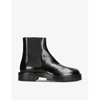 Maison Margiela Man Black Leather Tabi County Chelsea Ankle Boots In Brown