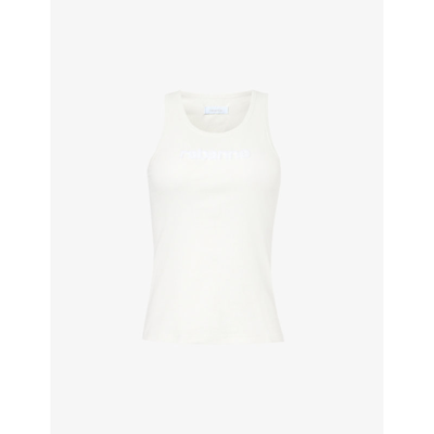 Rabanne Womens Coconut Milk Scoop-neck Ribbed Stretch-cotton Top
