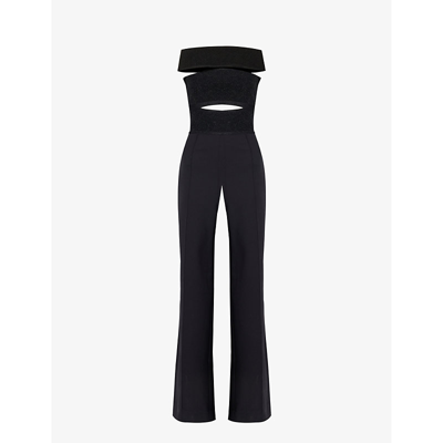 Herve Leger The Lila Jumpsuit In Met Black