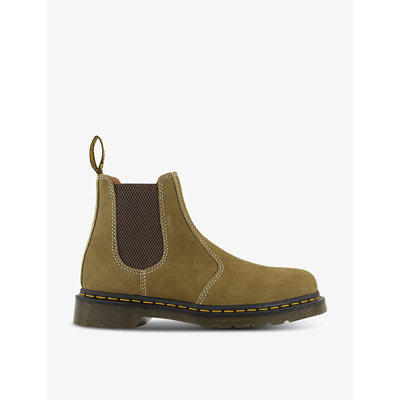 Dr. Martens' Dr. Martens Womens Muted Olive 2976 Tonal-stitch Leather Chelsea Boots