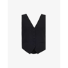 Nina Ricci Womens Black V-neck Open-back Woven Vest In Black