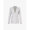 OFF-WHITE OFF-WHITE C/O VIRGIL ABLOH WOMENS ARTIC ICE CORPORATE TECH BRAND-PRINT SINGLE-BREASTED WOVEN BLAZER