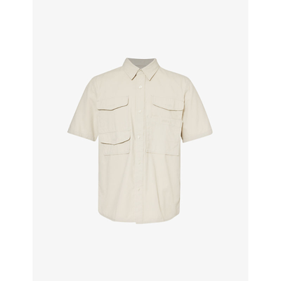 Barbour Mens Mist Safari Patch-pocket Regular-fit Shell Shirt