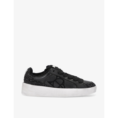 Naked Wolfe Womens Black Ram Chunky-sole Leather Low-top Trainers
