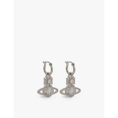 Vivienne Westwood Jewellery Norabelle Brass And Cubic Zirconia Hoop Earrings In White