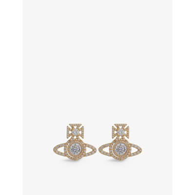 Vivienne Westwood Jewellery Norabelle Brass And Cubic Zirconia Earrings In Gold