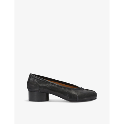 Maison Margiela Split-toe Design Black Lambskin Pumps With Calfskin Lining