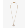 VIVIENNE WESTWOOD JEWELLERY VIVIENNE WESTWOOD JEWELLERY WOMENS GOLD / WHITE CZ NORABELLE BRASS AND CUBIC ZIRCONIA NECKLACE