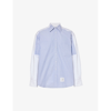 THOM BROWNE BRAND-PATCH STRIPED-TAB OVERSIZED COTTON
