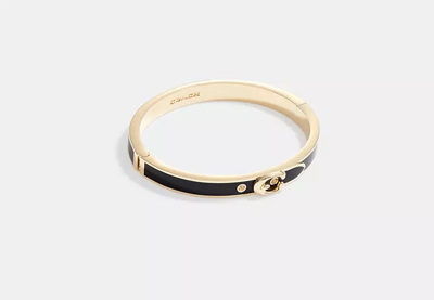 Coach Outlet Signature Thin Buckle Bangle In Black