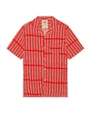 Oas Railway Short Sleeve Shirt In Red In Railway