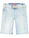 Diesel De-ginny-s Logo-buckle Cycling Shorts In Blue