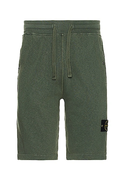 Stone Island Fleece Shorts In Musk