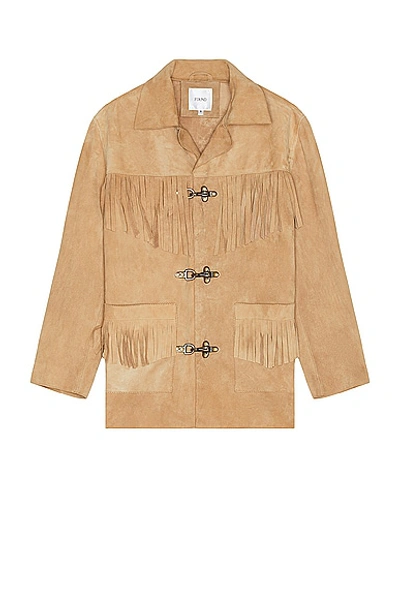 Found Suede Fringe Jacket In Tan