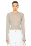 Proenza Schouler Dara Technical Nylon Jersey Top In Grey