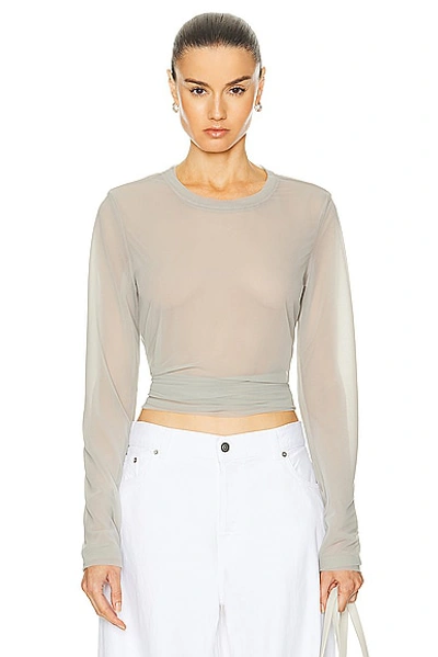 Proenza Schouler Dara Technical Nylon Jersey Top In Smoke