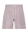 Palm Angels Logo Embroidered Drawstring Shorts In Lilac