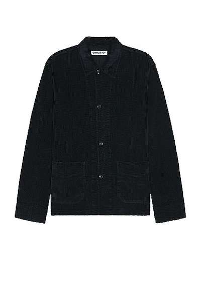 Our Legacy Archive Corduroy-cotton Jacket In Worn Black Rustic Cord