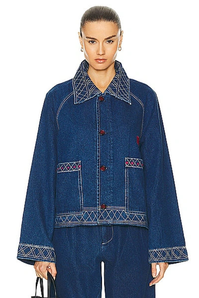 BODE EMBROIDERED DENIM JACKET