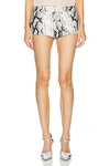 Retroféte Aven Leather Short In Neutral Snake