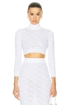 Dolce & Gabbana Sheer Turtleneck Top In Bianco