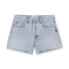 Agolde Parker High Waist Relaxed Long Denim Shorts In Feud