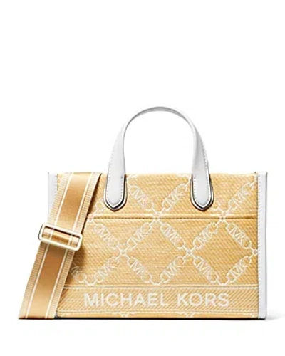 Michael Kors Gigi Small Ew Messenger In Natural/optic White