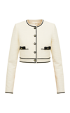 Loveshackfancy Talika Bow-detailed Cotton Jacket In Off-white