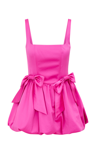Loveshackfancy Bayer Bow-detailed Mini Dress In Fuchsia