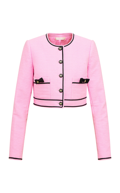 Loveshackfancy Talika Bow-detailed Cotton Jacket In Pink