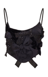Loveshackfancy Woodley Embellished Top In Black