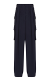 Dries Van Noten Polkar Pleated Cargo Pants In Navy