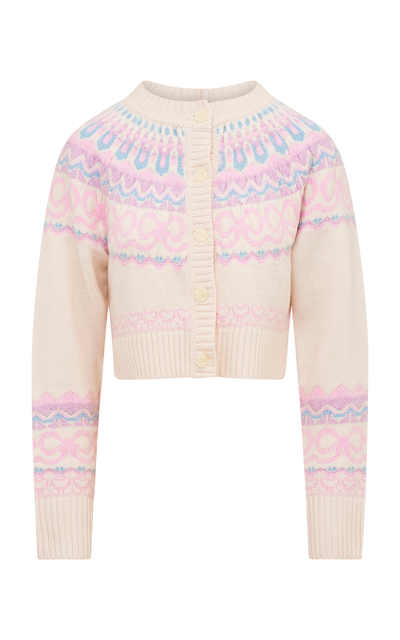Loveshackfancy Shantae Patterned Wool Cardigan In Multi