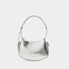 Ganni Swing Metallic Shoulder Bag In Silver