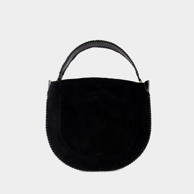 Isabel Marant Large Oskan Suede Hobo Bag In Black