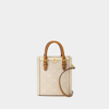 Tory Burch T Monogram Mini Shopper Bag -  - Cotton - Ivory In White