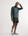 Quince Men's Super Soft Performance Half-zip Pullover In Heather Green