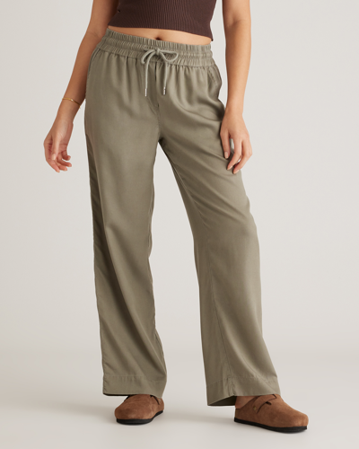 Quince Women's Vintage Wash Tencel Wide Leg Pants In Olive