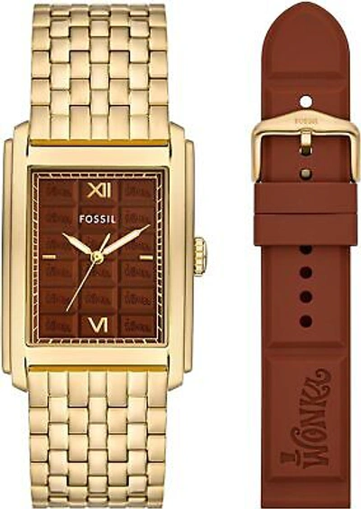 Pre-owned Fossil Watch Willy Wonka Le1190set Men's Gold