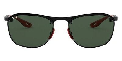 Pre-owned Ray Ban Ray-ban Ferrari Rb4302m Sunglasses Men Black Square 62mm & Authentic In Green