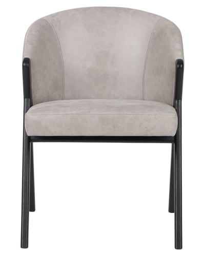 Sagebrook Home 31in Astra Suede & Wood Accent Chair In Gray