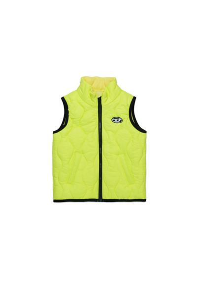 Diesel Kids' Logo-embroidered Padded Gilet In Green