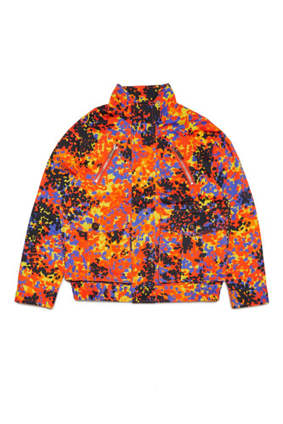 Dsquared2 Kids' Painterly-print Cotton Bomber Jacket In Multi