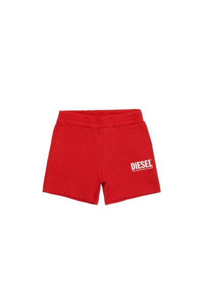 Diesel Kids Psortb Logo Printed Shorts In Red