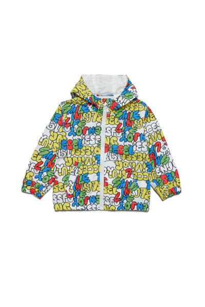 Diesel Kids Jmolbib Allover Bubble Text Graphic Printed Jacket In Multi