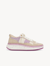 Chloé Baskets Nama Femme Violet Taille 45 100% Polyester, Cuir De Veau In Purple