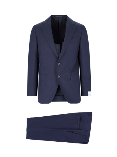 Caruso Single-breasted Suit In Blue