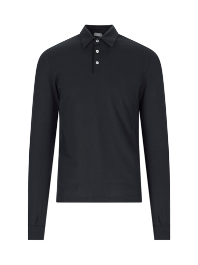 Zanone Polo Shirt In Black  