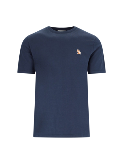 Maison Kitsuné Chillax Fox Patch T-shirt In Blue