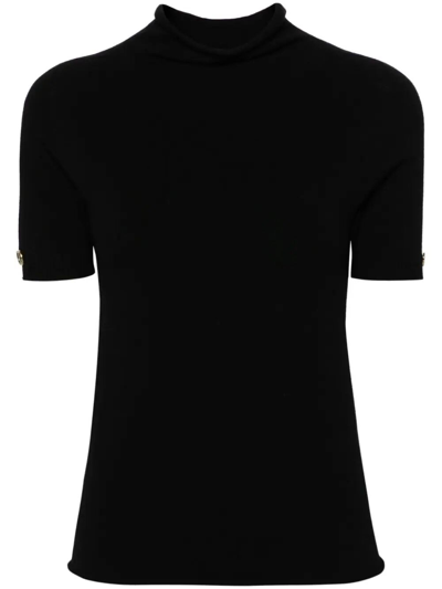 Twinset Logo-plaque Mock-neck Jumper In Black  